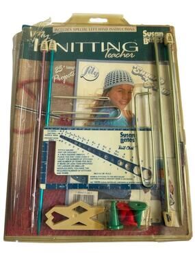 Vintage Susan Bates My Knitting Teacher Kit Open *Missing Pieces*